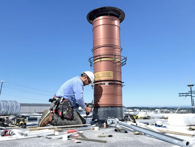 Installed chimney liner by Avon Chimney Sweep in Avon, OH