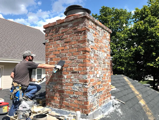 Completed chimney rebuild by Avon Chimney Sweep in Avon, OH