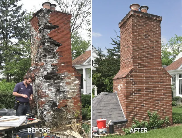 Avon Chimney Sweep performing a full chimney restoration in Avon, OH