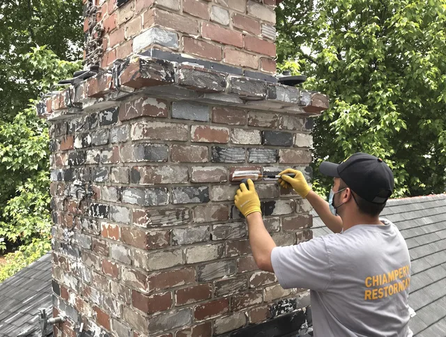 In-progress chimney restoration by Avon Chimney Sweep in Avon, OH
