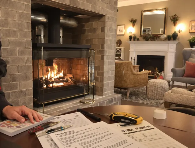 Avon Chimney Sweep verifying fireplace safety measures in Avon, OH